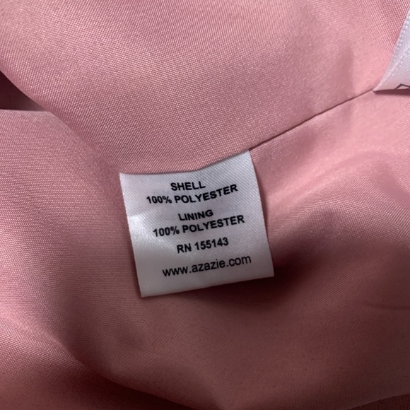 Azazie Blush Pink Bridesmaid Halter Lace Dress - Picture 8 of 11